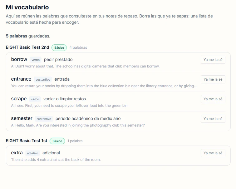 Vocabulario